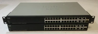 (Lot of 2) Cisco SF300-24PP 24-Port 10/100 PoE+ Managed Network Switch "L4B" - Image 1 of 4