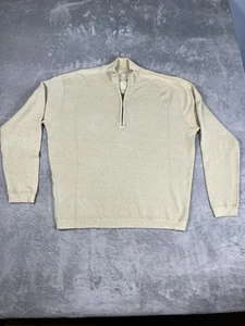 Tommy Bahama Sweater Mens XL Natural Beige 1/4 Zip Sweater Pullover Nautical - Picture 1 of 13