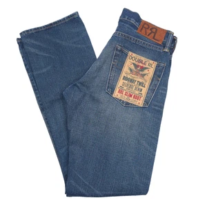 Pantalones de mezclilla RRL Double RL ajustados Bootcut Ridgeway sarga azul ribete para hombre 30 X 32 - Imagen 1 de 19