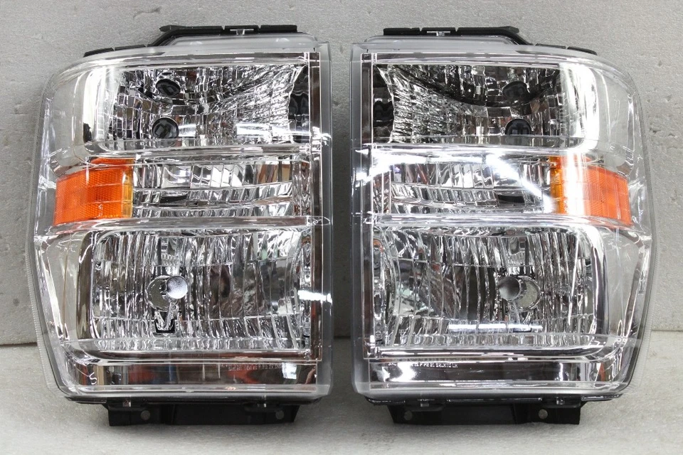 ACTUALIZACIÓN de haz sellado a faros de cristal cromado para Ford E150 E250 E350 08-14 Foto 1 de 1