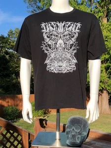 ROMWE Graphic T-Shirt XL Black Metal Skulls Horror Print Tee Top - Picture 1 of 4