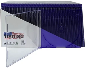 Lot de étuis à bijoux CD USDISC Slimline 5,2 mm, 1 disque unique (violet clair) - Photo 1/6