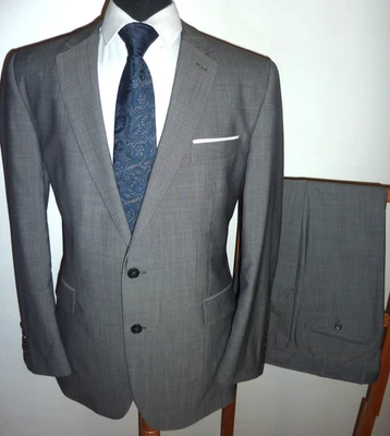 Hombre Ben Sherman Traje Gris 2 Piezas 44 R Mezcla Lana Chaqueta Pantalones W 38 L 31 Foto 1 de 4