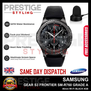 Samsung Gear S3 Frontier SM-R760 Smart Watch GPS Bluetooth BLACK Grade A+CHARGR