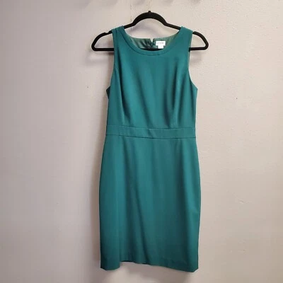 J Crew Shift Dress Women Size 6 Hunter Green Sleeveless Knee Length Comfort - Image 1 of 4