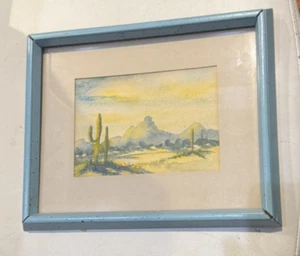 Vintage original painting - Arizona desert landscape by Ruth Noland, listed - Picture 1 of 5