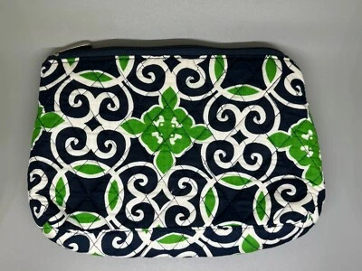 Bolso sin asas N.Gil acolchado geométrico floral azul verde soporte de maquillaje libro de bolsillo Foto 1 de 4