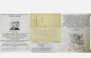 PRESIDENT JOHNSON COMMISSIONER PATENTS INVENTOR JUDGE FOOTE DOCUMENT SIGNED 1868 - Picture 1 of 4