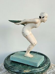 Vintage Art Deco Swimmer Diver Figurine 1930s Rare