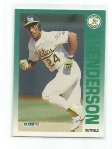 RICKEY HENDERSON (Oakland A's) 1992 FLEER CARD #258