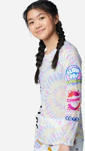 NWt 7 8 tie dye blow pop charms dots candy SCENTED justice t shirt top rainbow - Picture 1 of 10
