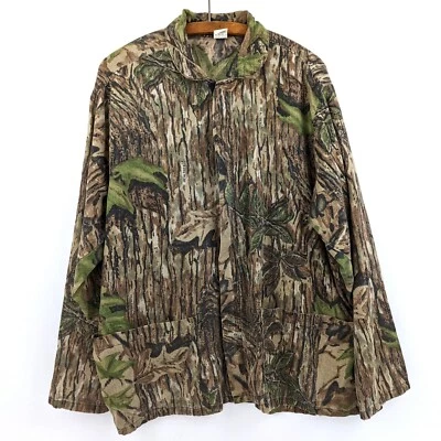 VTG RealTree Full Zip Camouflage 50/50 Lightweight Thin Field Shirt Jacket Sz M  - Image 1 of 4