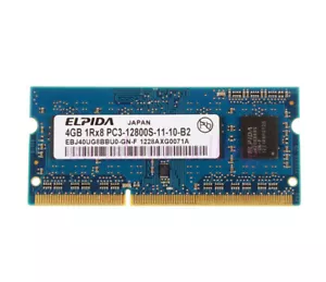 Elpida 4GB 1Rx8 PC3 12800S CL11 DDR3 1600Mhz 1.5V Memory RAM Laptop SO-DIMM 4 GB - Picture 1 of 5
