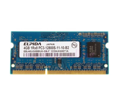 Elpida 4GB 1Rx8 PC3 12800S CL11 DDR3 1600Mhz 1.5V Memory RAM Laptop SO-DIMM 4 GB - Image 1 of 4