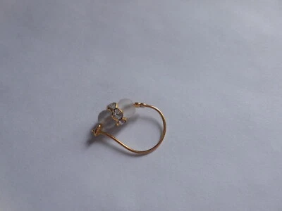 Maharashtrian Nath Indian Beaded Nose Ring Piercing Gold Plated Fashion Jewelry - Image 1 of 2