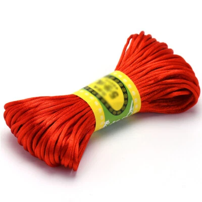 Cuerda de macramé de seda satinada cola de rata de nailon de 20 m para hacer joyas Foto 1 de 4