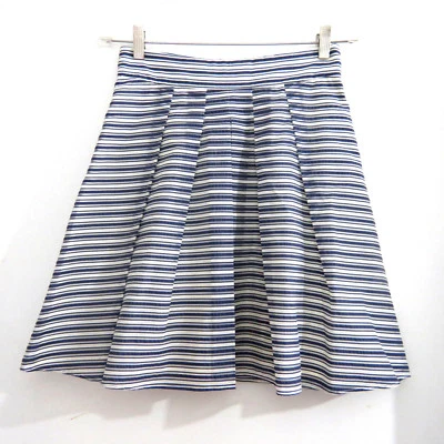 J Crew Skirt 2 Pleated Stripe Cotton Nylon Waist 28" length 20" - Image 1 of 4