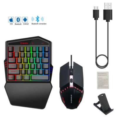 1Set Bluetooth Wireless Game Keyboard Mouse Combo for Phone/Andriod/ iOS/ PC - Image 1 of 4