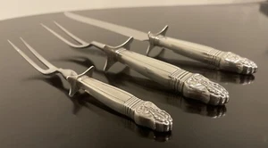 GEORG JENSEN or Style Sterling Silver Handles Stainless 3-Piece Carving Set - Picture 1 of 3