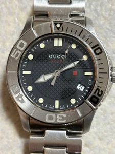 Gucci G-Timeless Diver 126.2 Black Dial Date Stainless Steel Men's Watch Used - Picture 1 of 16