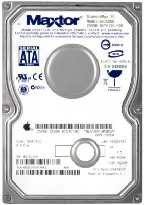 Maxtor DiamondMax 10 6B250S0 250GB 7200 RPM 16MB SATA 3.5 Inch - Image 1 of 3