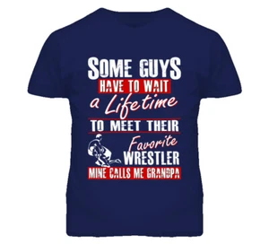 The Wrestling Grandpa T Shirt - My Grandson is My Favorite Wrestler - Picture 1 of 3