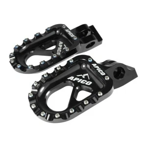 APICO CNC MACHINED TRIALS FOOTRESTS BLACK SUITS BETA SHERCO GAS GAS VERTIGO 4RT - Picture 1 of 8