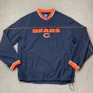 Chicago Bears Jacket Men’s Medium Reebok Pullover Windbreaker NFL Blue Orange