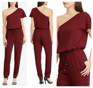 RALPH LAUREN CHIC * RASMA * TWILL ONE SHOULDER JUMPSUIT Sz 10 NWT $ 225 - Picture 1 of 3