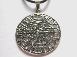 Vegvisir 925'er Silber Ketten Anhänger Wikinger Kompass  Ø 3,1 cm / x063 - Bild 1 von 9