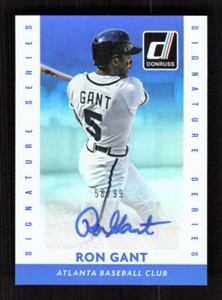 2015 Panini Donruss #39 Ron Gant Signature Series Blue Auto #'d /99