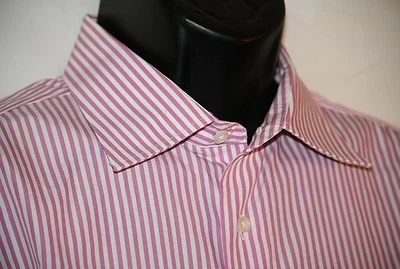 Lorenzo Uomo dress shirt 17 34/35 striped long sleeve cotton  - Image 1 of 4