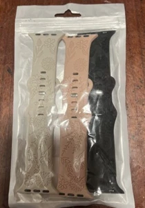 Trzypak opasek Apple Watch kremowych, różowych i czarnych B24 - Zdjęcie 1 z 1
