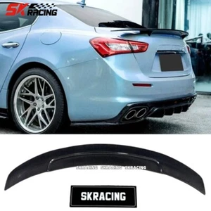 Real Carbon Fiber Rear Trunk Lip Spoiler Wing Fits Maserati Ghibli 2014-2020 - Picture 1 of 20