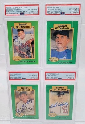 Hygrade Brooks Robinson 1987, Gaylord Perry, Bill Dickey, Luke Appling PSA automático Foto 1 de 4