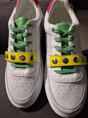 Zapatillas Tenis Rebecca Minkoff Cuero Blanco Talla 11 Nuevas Para Mujer Foto 1 de 4