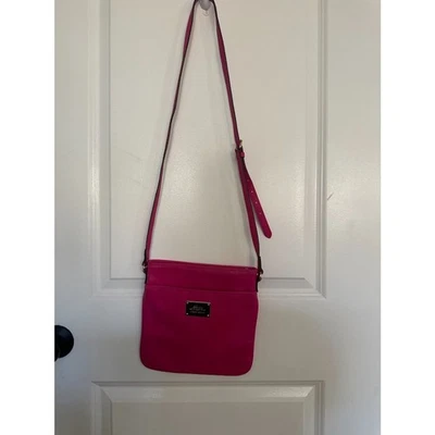 Cartera bandolera/plegable de cuero rosa Ralph Lauren para mujer  Foto 1 de 4