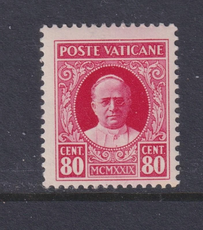 CIDADE DO VATICANO, 1929 Papa Pio X1 80c. Carmim, LHM. - Imagem 1 de 1