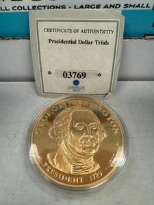 American Mint GEORGE WASHINGTON Presidential Gold Layered Trial Coin w COA #CO10 - Picture 1 of 1