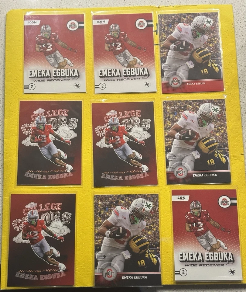 2024 ONIT 9 Card Lot Emeka Egbuka RC Ohio State Buckeyes - Image 1 of 1