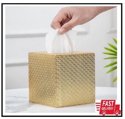 Gold Tissue Box Cover,Tissue Box Cover Square,Gold Tissue Box Holders,Tissue Hol - Image 1 of 2