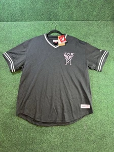 Men's Inter Miami CF Mitchell & Ness Black Mesh V-Neck T-Shirt Size XL - Picture 1 of 8