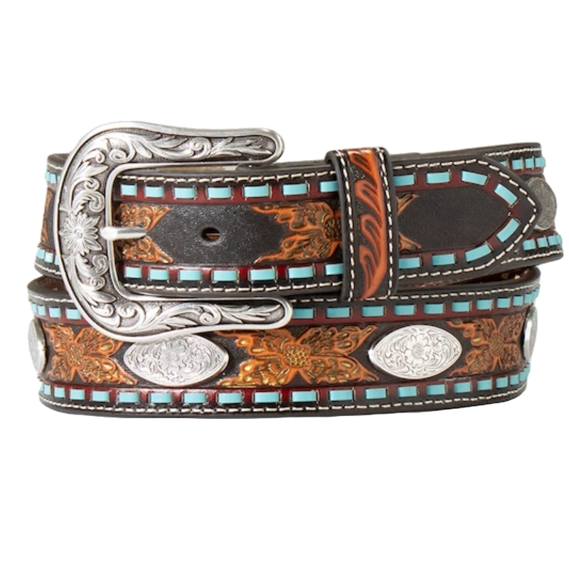 Cinturón caracola ovalado flores en relieve Nocona para damas 1 1/2" N320000764 Foto 1 de 1