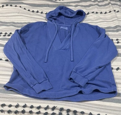 Sudadera con capucha Old Navy cuello en V azul mediano Foto 1 de 3