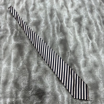 Corbata Dunhill Para Hombre Azul Dorado Rayas Seda Hecha en Italia Foto 1 de 4