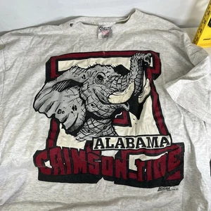 Vintage University Of Alabama Football T Shirt Single Stitch White Gray Size XL - Picture 1 of 6