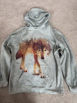 Sudadera con Capucha The Mountain Andrea’s Lie Wolf Tye Dye Verde Para Hombre Talla L Foto 1 de 4