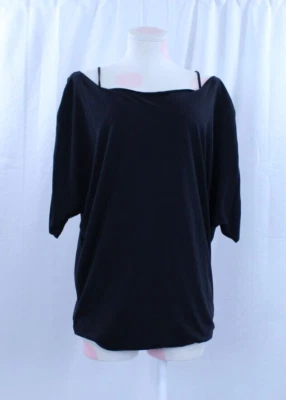 VTG Polo Ralph Lauren Rugby Top Shirt Blouse Layered Solid Black Silk Blend M - Image 1 of 4