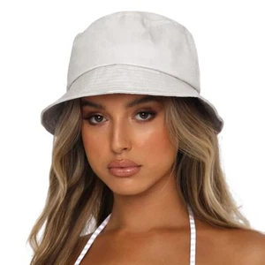 Solid Color Bucket Hat for Women Men Reversible Cotton Summer Sun Beach Fishi... - Picture 1 of 7