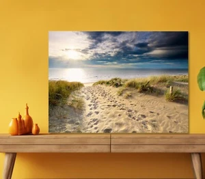 Sand Path to North Sea Beach 5mm thick Plastic Poster Ready to Hang 60x45cm - Picture 1 of 3